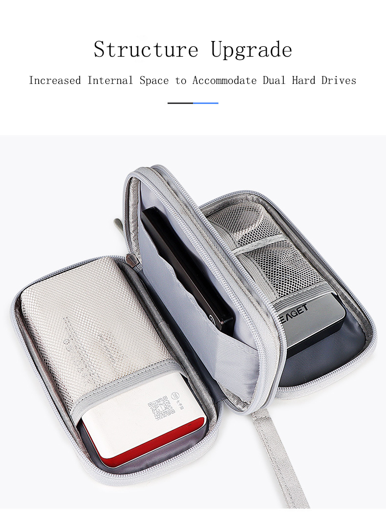 NEW Travel Organizer Bag Cable Storage Organizers Pouch Carry Case Portable Waterproof Double Layers Storage Bags For Cable Cord