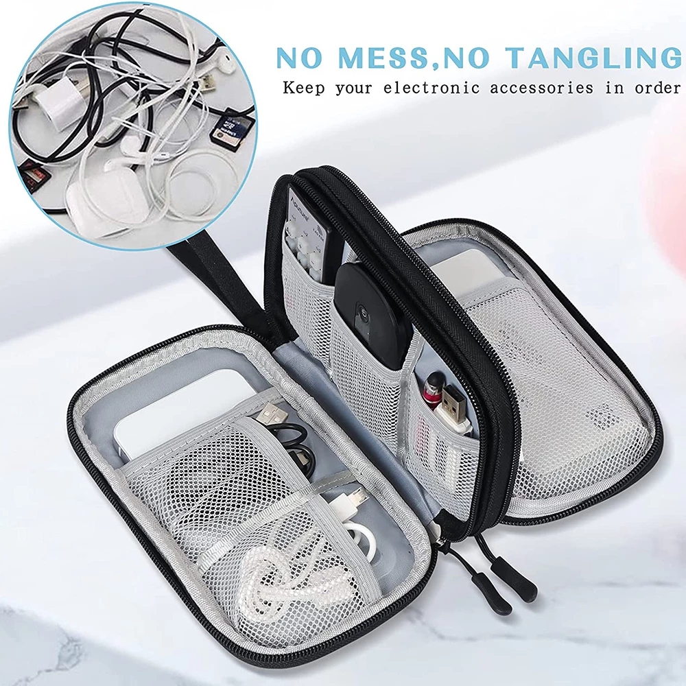 NEW Travel Organizer Bag Cable Storage Organizers Pouch Carry Case Portable Waterproof Double Layers Storage Bags For Cable Cord NEW Travel Organizer Bag Cable Storage Organizers Pouch Carry Case Portable Waterproof Double Layers Storage Bags For Cable Cord