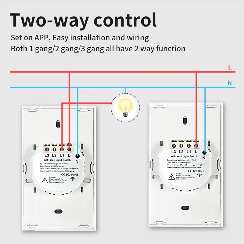 TNCE Tuya US WiFi Smart Wall Switch 1/2/3/4 Gang No Neutral Wire Touch Sensor LED Light Switches Smart Home Alexa Google Home TNCE Tuya US WiFi Smart Wall Switch 1/2/3/4 Gang No Neutral Wire Touch Sensor LED Light Switches Smart Home Alexa Google Home