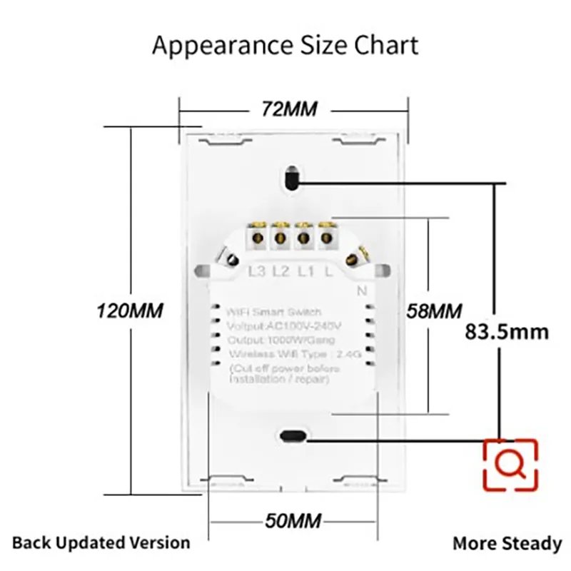 TNCE Tuya US WiFi Smart Wall Switch 1/2/3/4 Gang No Neutral Wire Touch Sensor LED Light Switches Smart Home Alexa Google Home TNCE Tuya US WiFi Smart Wall Switch 1/2/3/4 Gang No Neutral Wire Touch Sensor LED Light Switches Smart Home Alexa Google Home