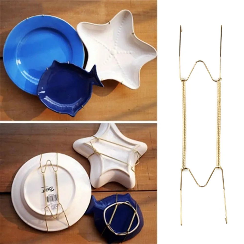 Kitchen Stainless Steel Plate Spring Wall Hanger Holder Hanging Wire For Various Sizes Art Decoration Home Dectoration Gifts Kitchen Stainless Steel Plate Spring Wall Hanger Holder Hanging Wire For Various Sizes Art Decoration Home Dectoration Gifts