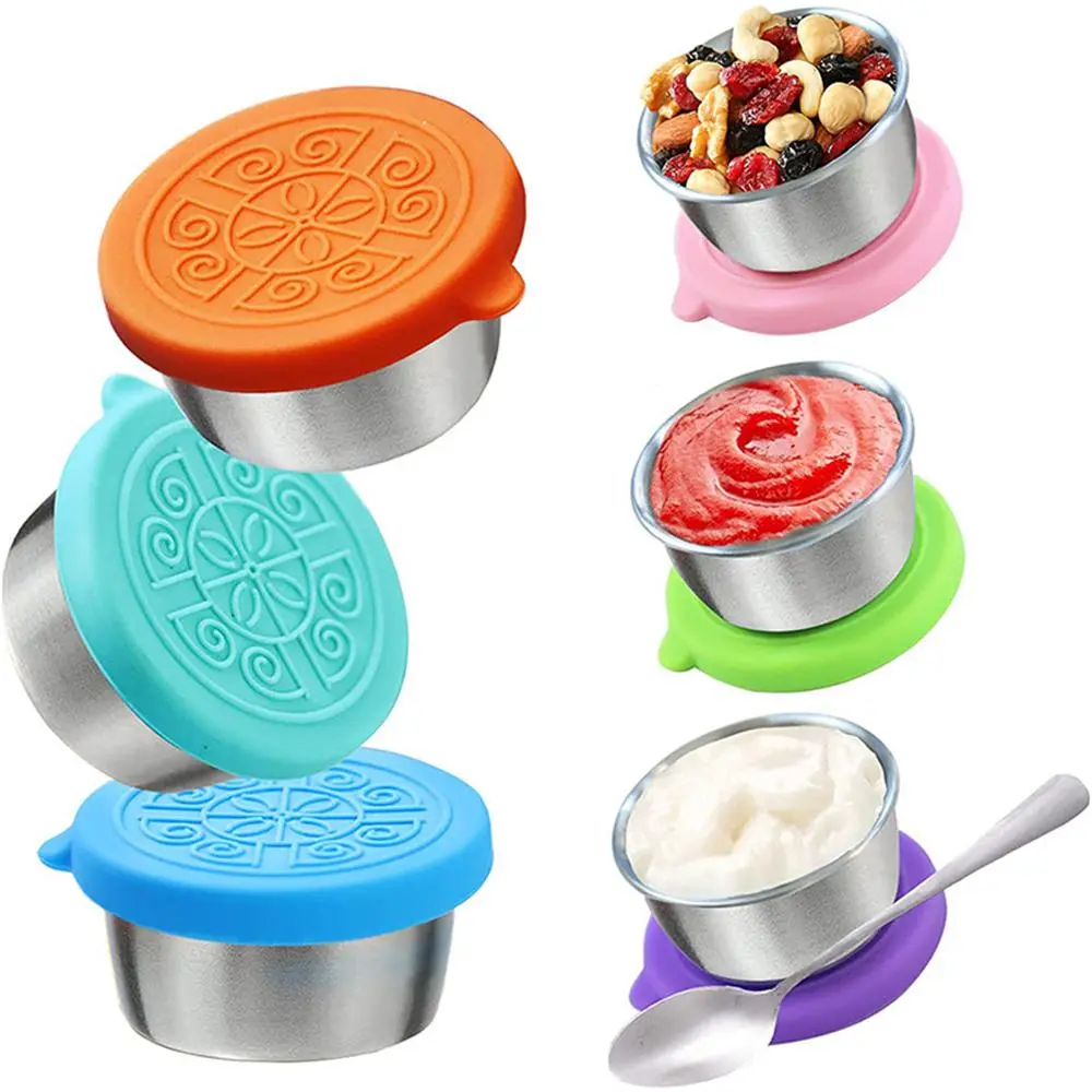 Leak Proof Dipping Sauce Cups Salad Condiment Containers with Lids Portable Refillable Sauce Box Lunch Box Barbecue Sauce Bottle Leak Proof Dipping Sauce Cups Salad Condiment Containers with Lids Portable Refillable Sauce Box Lunch Box Barbecue Sauce Bottle