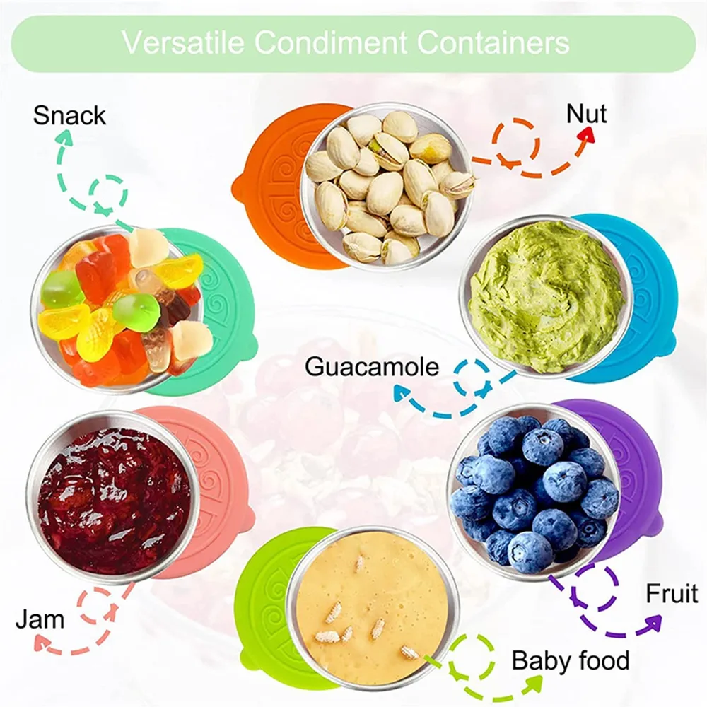 Leak Proof Dipping Sauce Cups Salad Condiment Containers with Lids Portable Refillable Sauce Box Lunch Box Barbecue Sauce Bottle Leak Proof Dipping Sauce Cups Salad Condiment Containers with Lids Portable Refillable Sauce Box Lunch Box Barbecue Sauce Bottle