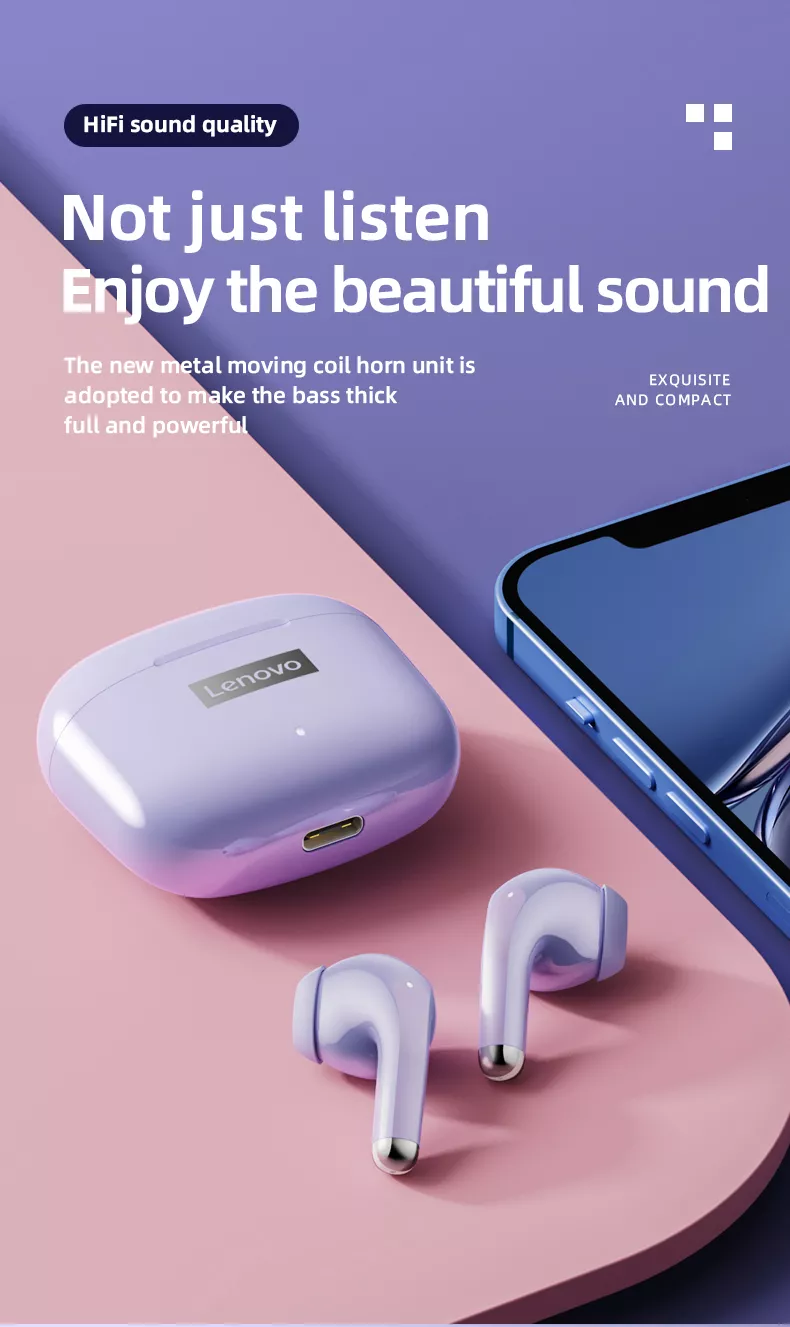 Original Lenovo LP40 Pro TWS Earphones Wireless Bluetooth 5.1 Sport Noise Reduction Headphones Touch Control 250mAH 2022 New Original Lenovo LP40 Pro TWS Earphones Wireless Bluetooth 5.1 Sport Noise Reduction Headphones Touch Control 250mAH 2022 New