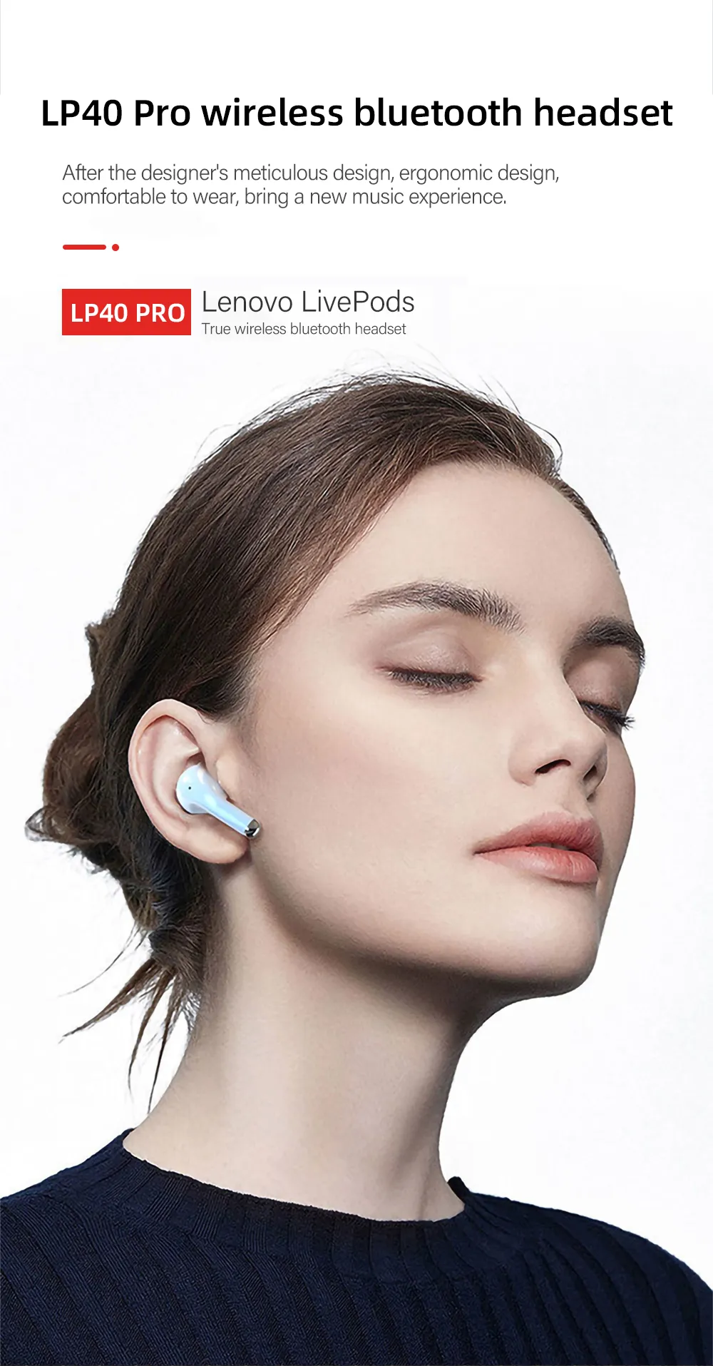 Original Lenovo LP40 Pro TWS Earphones Wireless Bluetooth 5.1 Sport Noise Reduction Headphones Touch Control 250mAH 2022 New Original Lenovo LP40 Pro TWS Earphones Wireless Bluetooth 5.1 Sport Noise Reduction Headphones Touch Control 250mAH 2022 New
