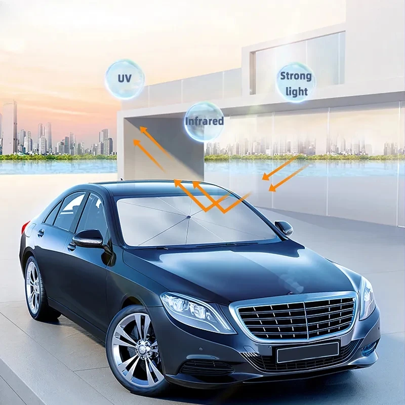 Car Sunshade Umbrella Windshield Folding Front Parasol Umbrella Type Sun Shade for Car Window Summer Sun Protection Accessories Car Sunshade Umbrella Windshield Folding Front Parasol Umbrella Type Sun Shade for Car Window Summer Sun Protection Accessories